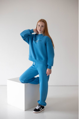 Жіночий теплий костюм oversize із триниткового футера з начосом